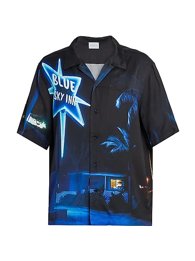 Star Sign Satin Camp Shirt