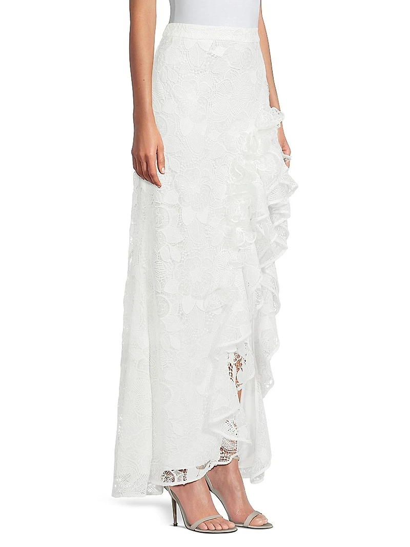 Bari Floral Lace Maxi Skirt