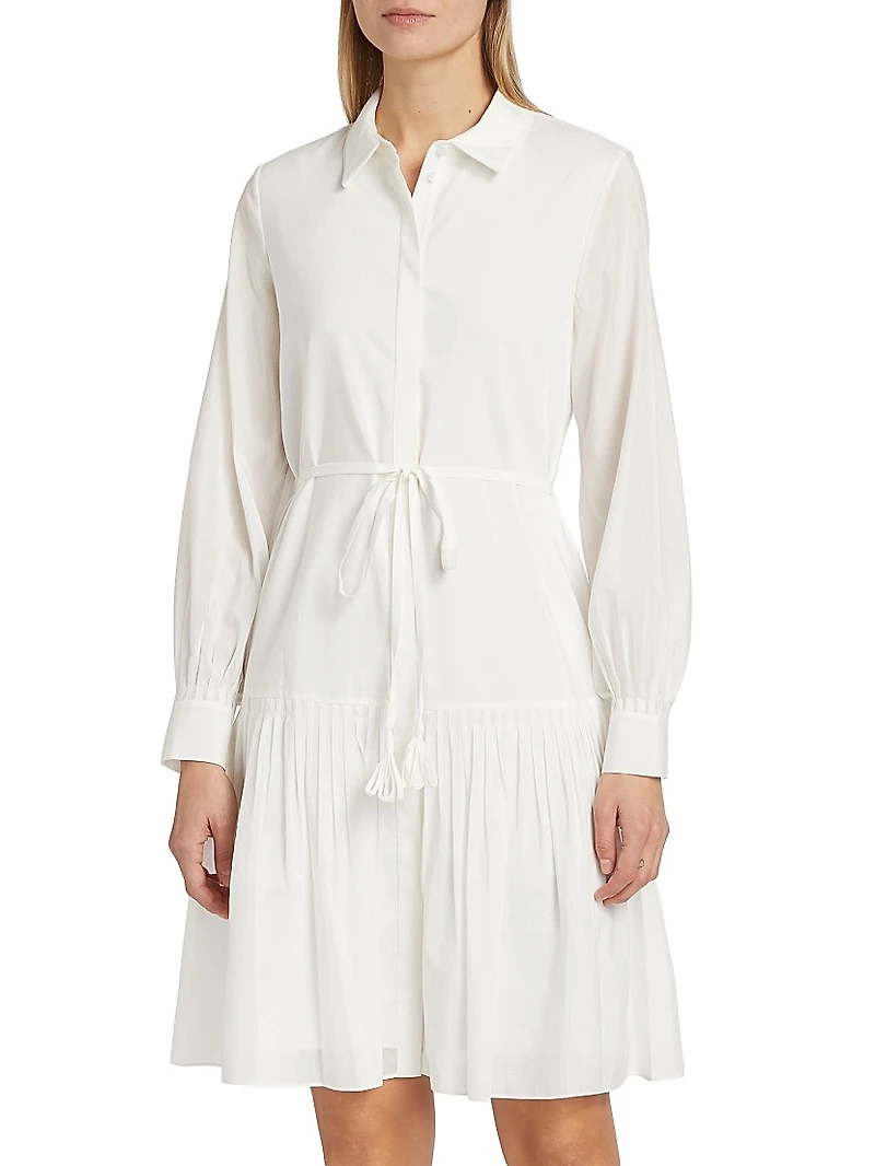 Viola Tie-Waist Cotton & Silk Minidress