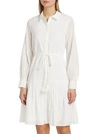 Viola Tie-Waist Cotton & Silk Minidress