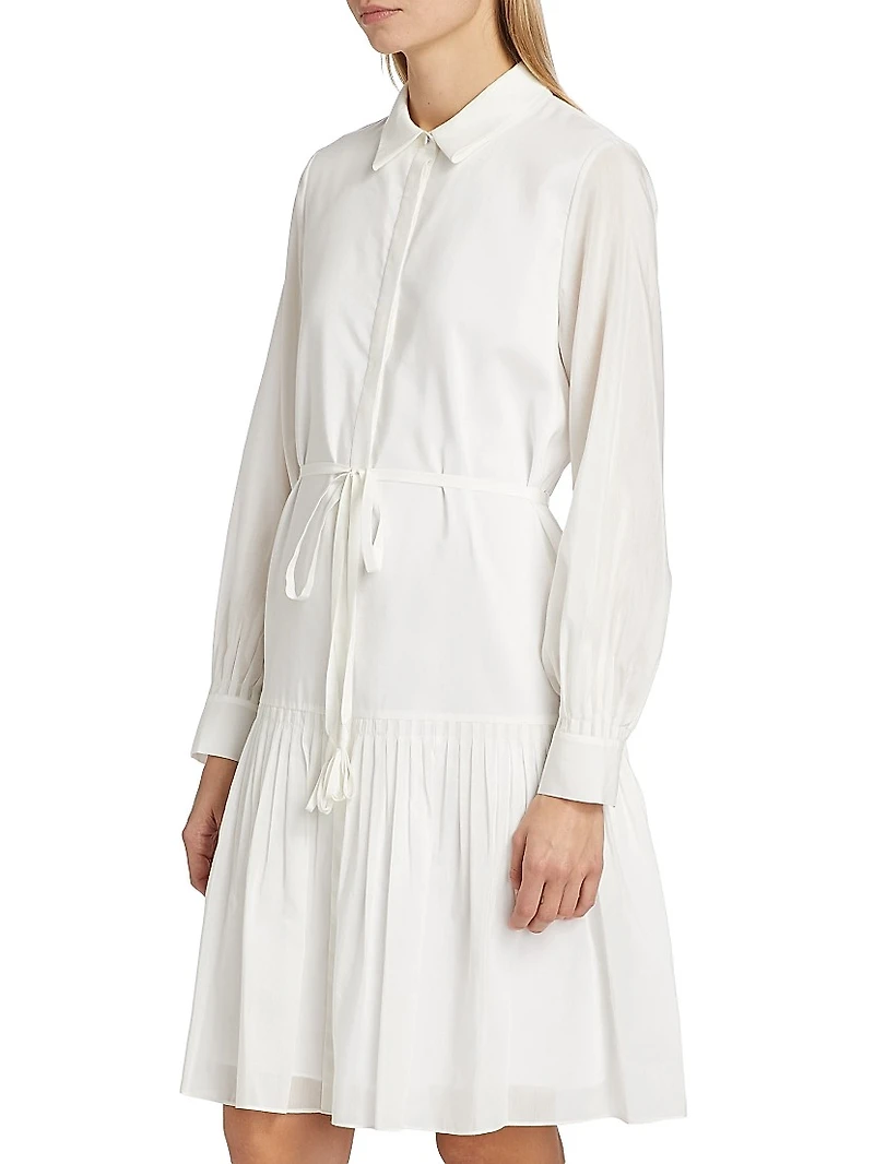 Viola Tie-Waist Cotton & Silk Minidress