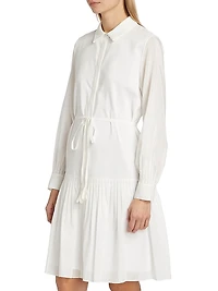 Viola Tie-Waist Cotton & Silk Minidress