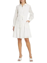 Viola Tie-Waist Cotton & Silk Minidress