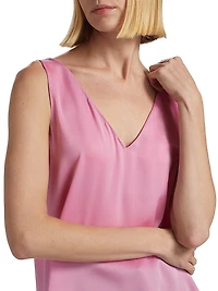 Sailor Stretch-Silk Sleeveless Blouse