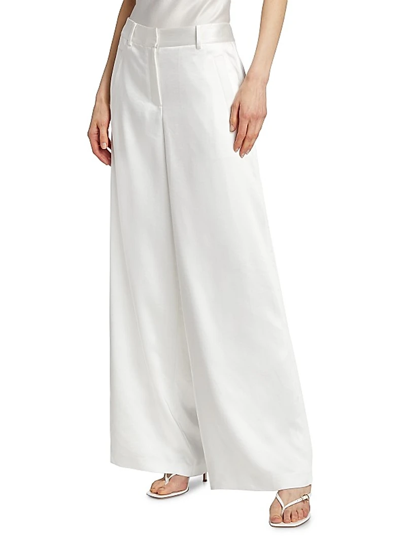 Maxine Satin Wide-Leg Pants
