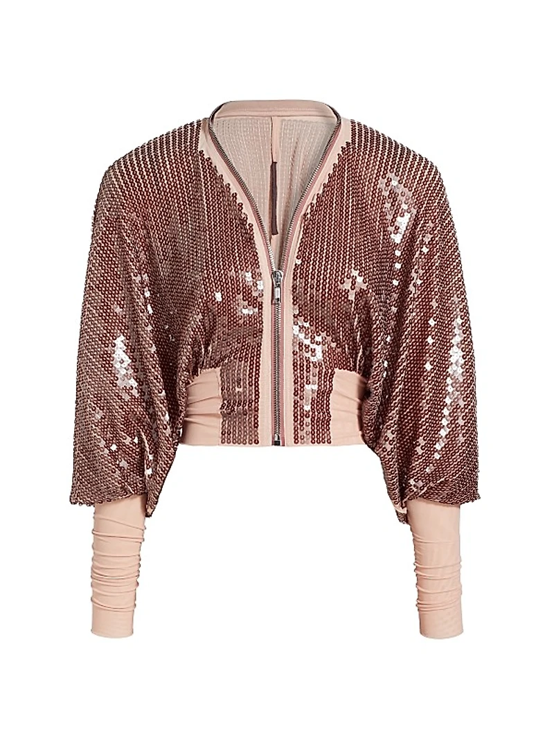 Ricamato Klaus Sequined Bomber Jacket