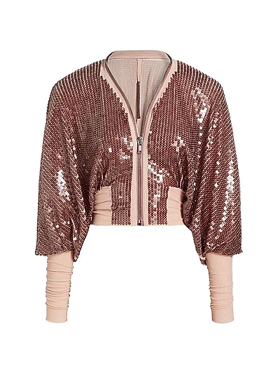 Ricamato Klaus Sequined Bomber Jacket