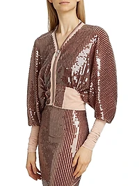 Ricamato Klaus Sequined Bomber Jacket