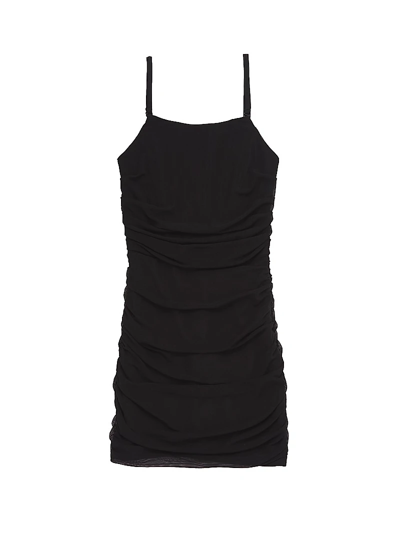 Girl's Double Mesh Corset Minidress