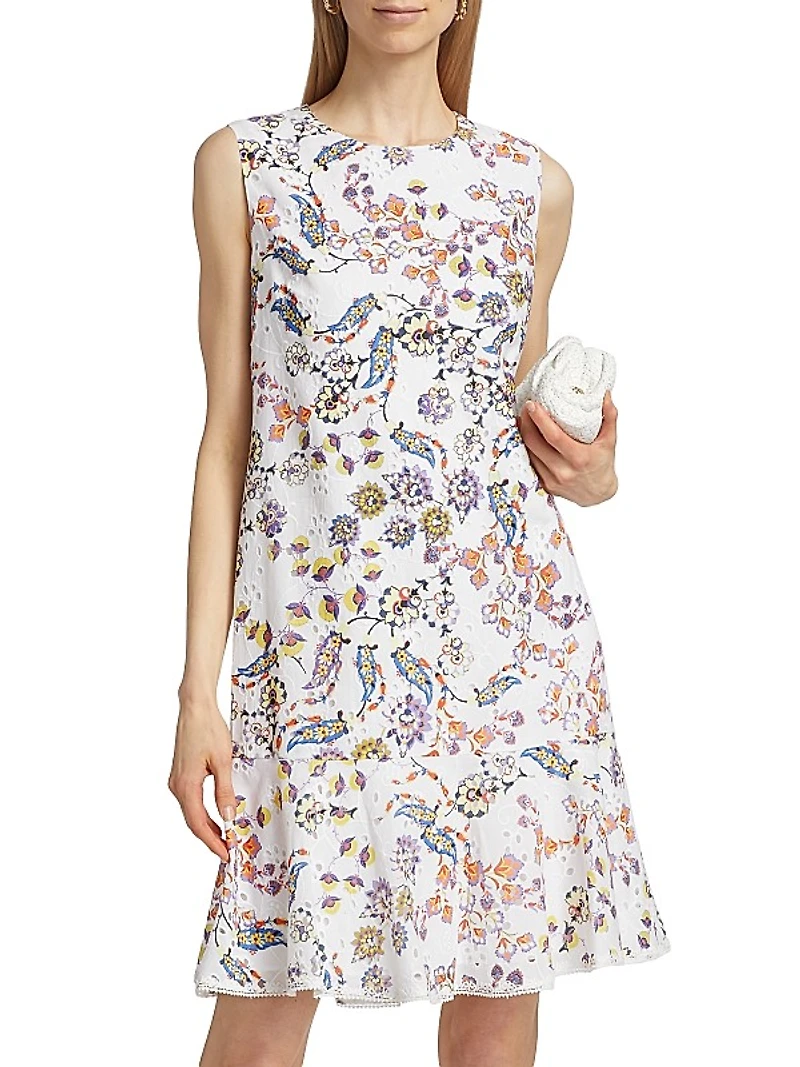 Daniela Floral Eyelet Shift Dress