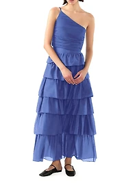 Lou Cotton & Silk Tiered Maxi Skirt