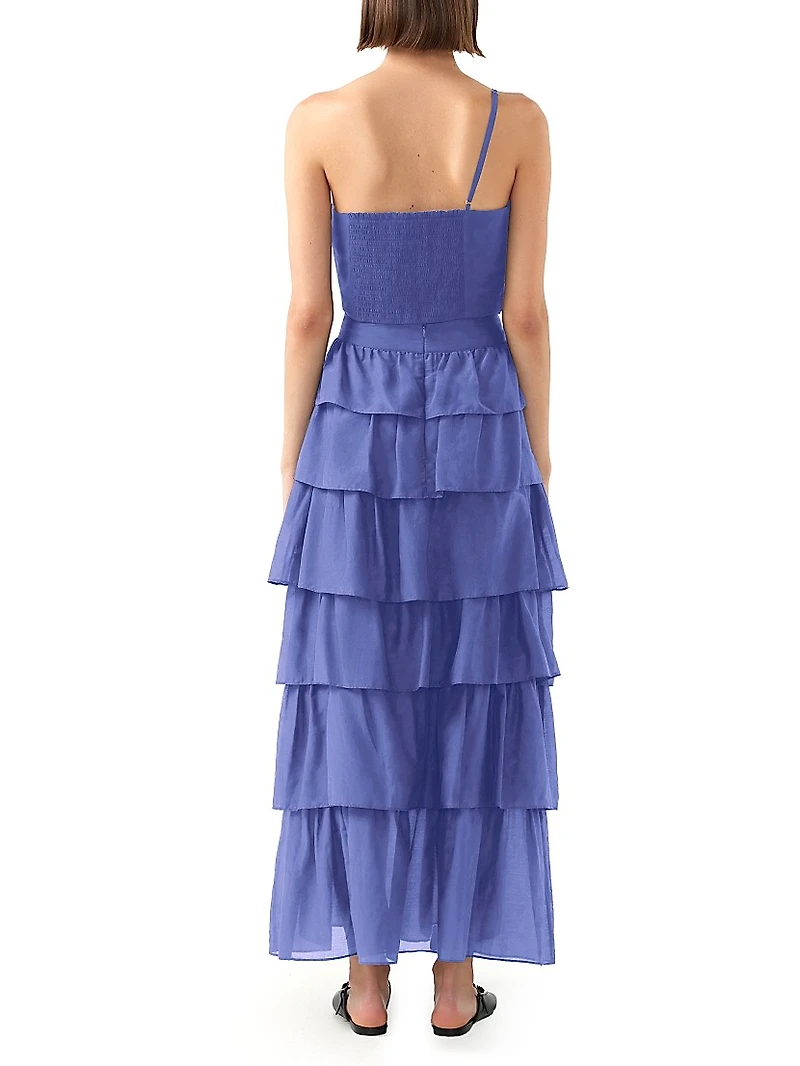 Lou Cotton & Silk Tiered Maxi Skirt