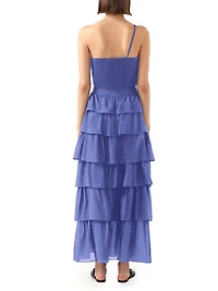 Lou Cotton & Silk Tiered Maxi Skirt