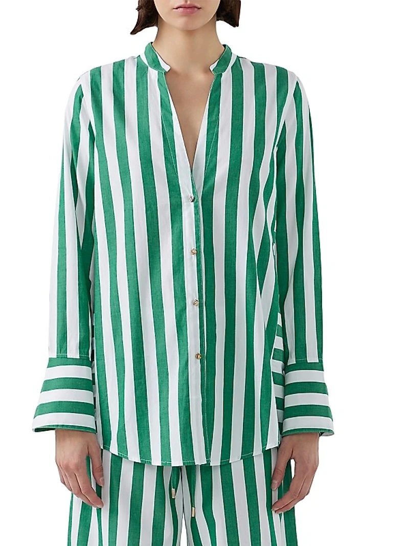 Josephina Stripe Cotton Voile Shirt