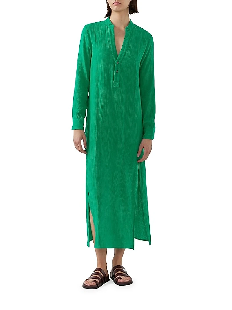 Frieda Cotton Gauze Shirtdress