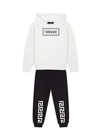 Little Boy's & Block Logo Fleece Sweatshirt