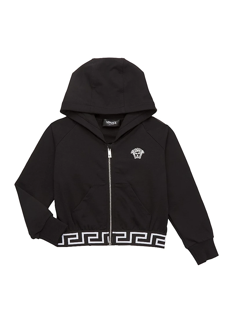 Little Girl's & Medusa Embroidered Zip-Up Sweatshirt