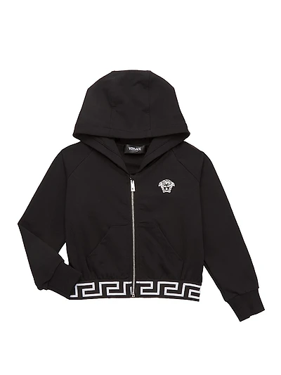 Little Girl's & Medusa Embroidered Zip-Up Sweatshirt