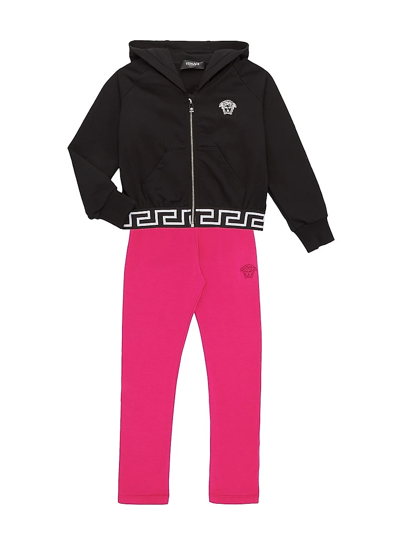 Little Girl's & Medusa Embroidered Zip-Up Sweatshirt