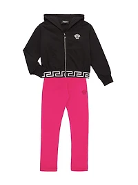 Little Girl's & Medusa Embroidered Zip-Up Sweatshirt