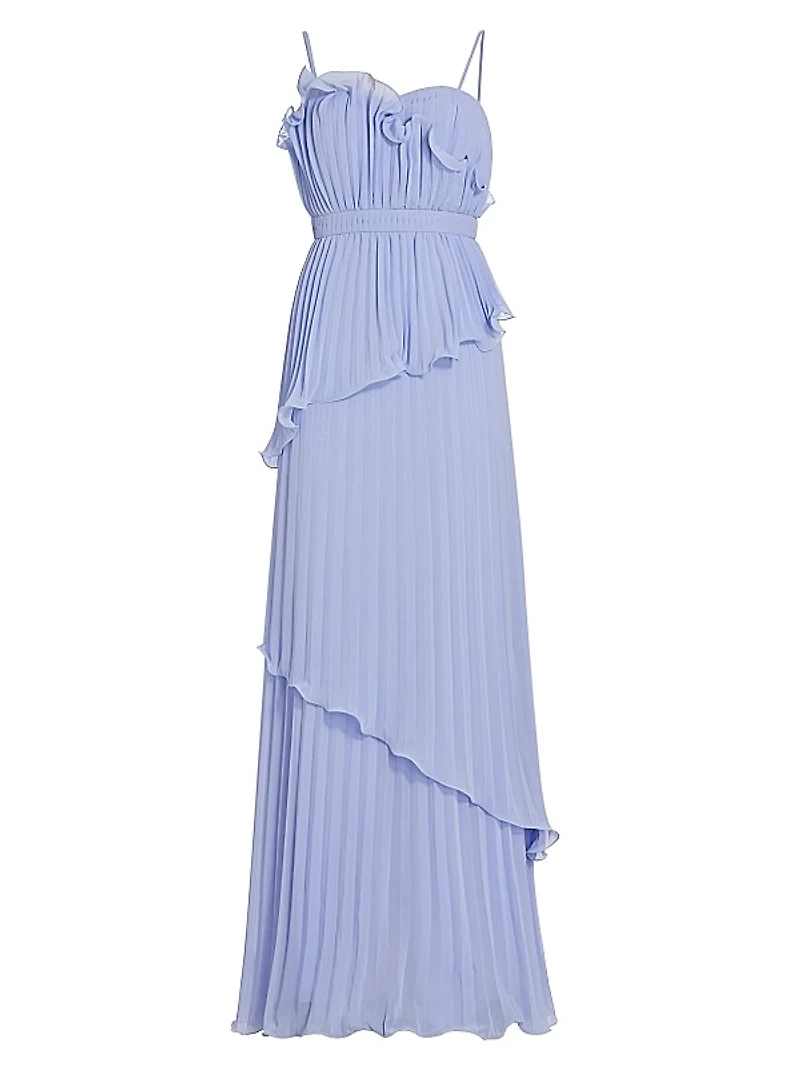 Cassy Pleated Tiered Gown