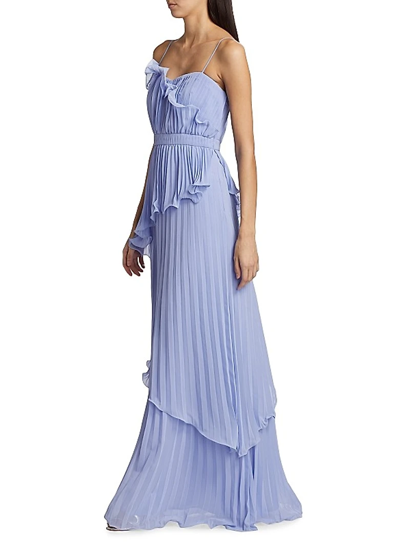 Cassy Pleated Tiered Gown