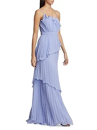 Cassy Pleated Tiered Gown