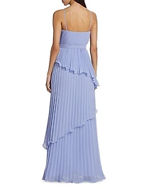 Cassy Pleated Tiered Gown