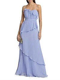 Cassy Pleated Tiered Gown