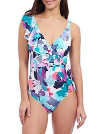 Holi Ruffled Surplice One-Piece Swimsuit