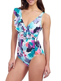 Holi Ruffled Surplice One-Piece Swimsuit