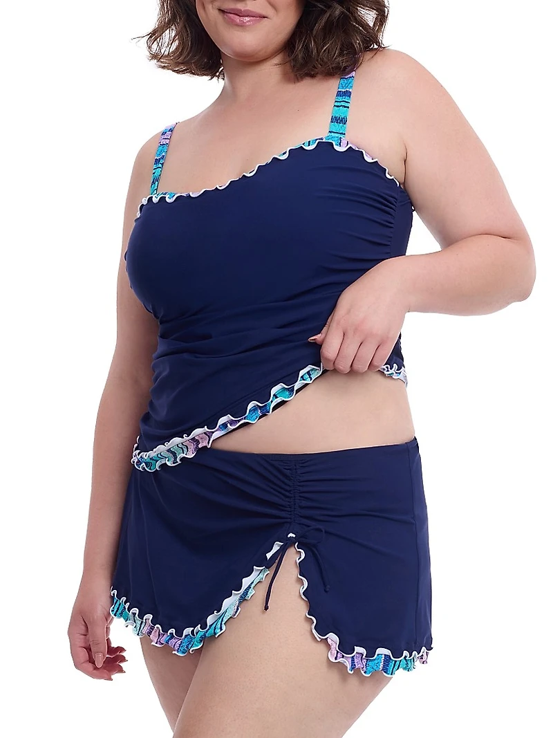 Plus Harmony Ruffle Underwire Tankini Top