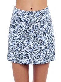Plumeria Floral Miniskirt