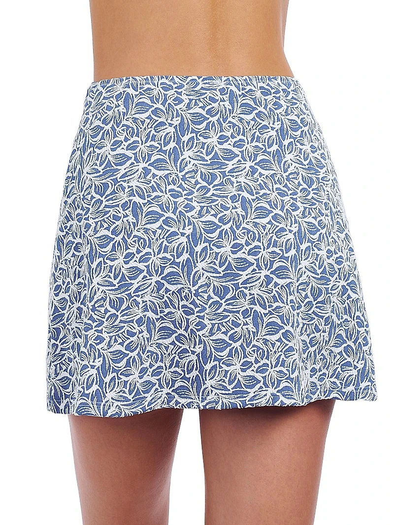 Plumeria Floral Miniskirt