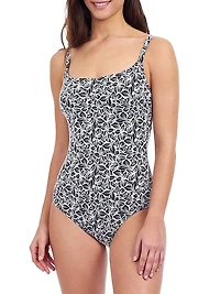 Plumeria Floral Underwire One-Piece Swimsuit