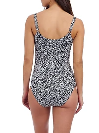 Plumeria Floral V-Neck Tankini Top