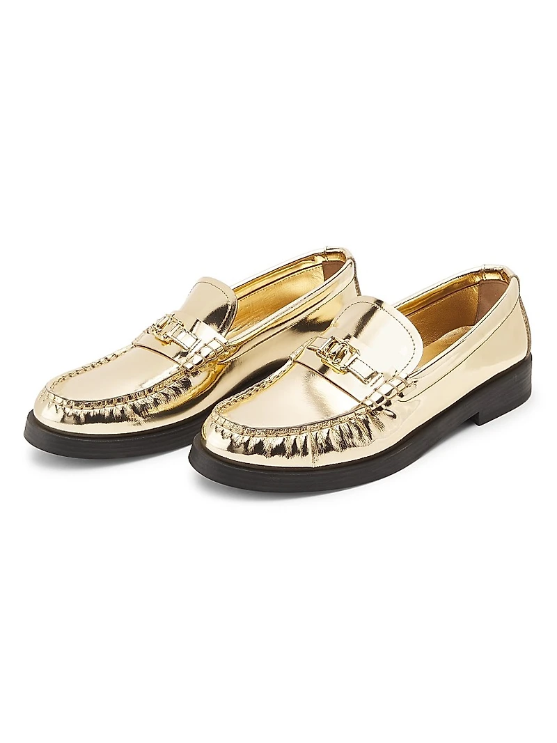 Addie Metallic Leather Loafers
