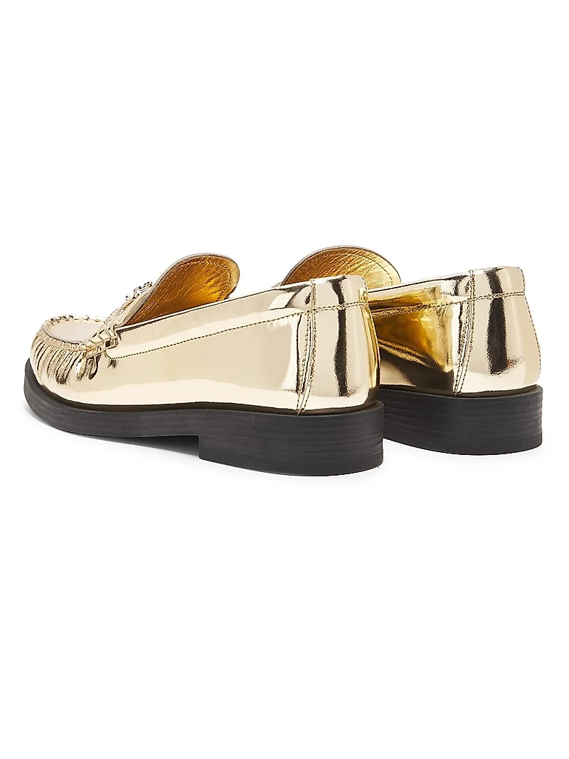 Addie Metallic Leather Loafers