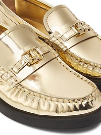 Addie Metallic Leather Loafers