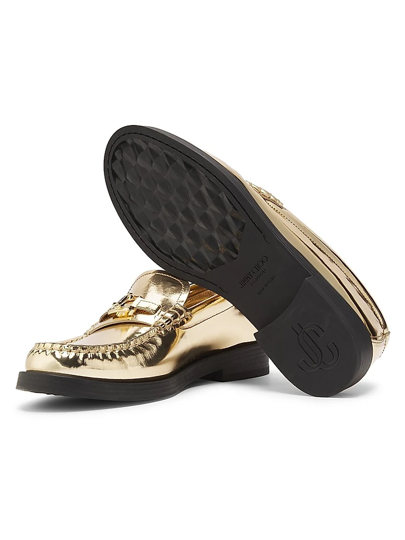 Addie Metallic Leather Loafers