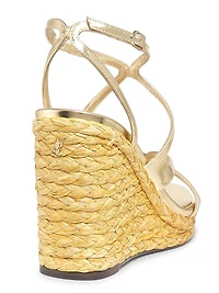 Ayla 110MM Metallic Leather Platform Wedge Sandals