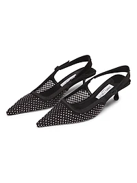 Amel 50MM Crystal-Embellished Mesh Pumps