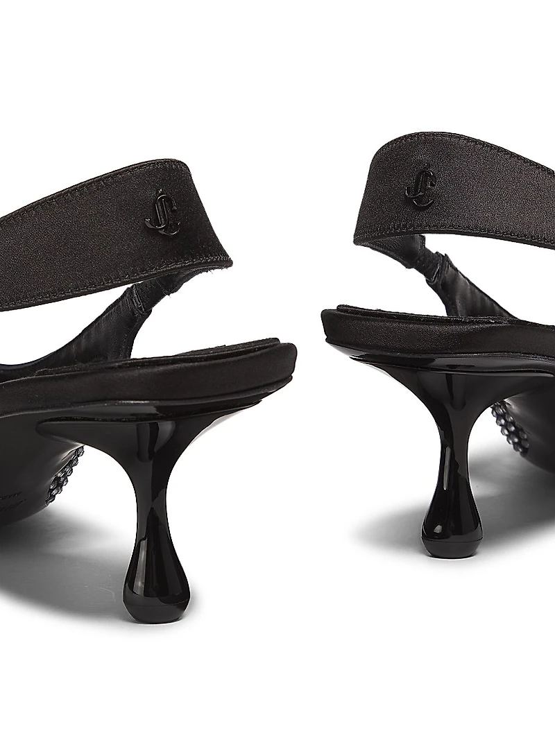 Amel 50MM Crystal-Embellished Mesh Pumps