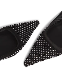 Amel 50MM Crystal-Embellished Mesh Pumps