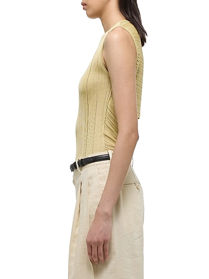 Ribbed Open-Back Tank
