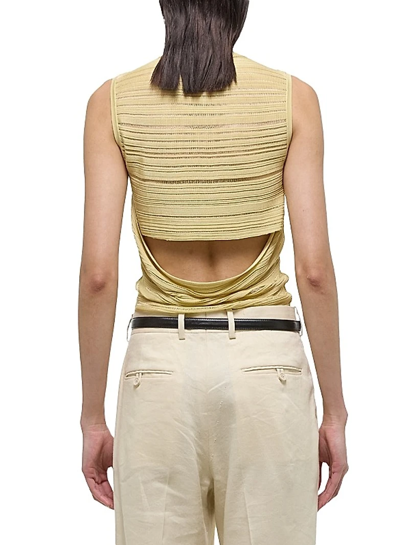 Ribbed Open-Back Tank