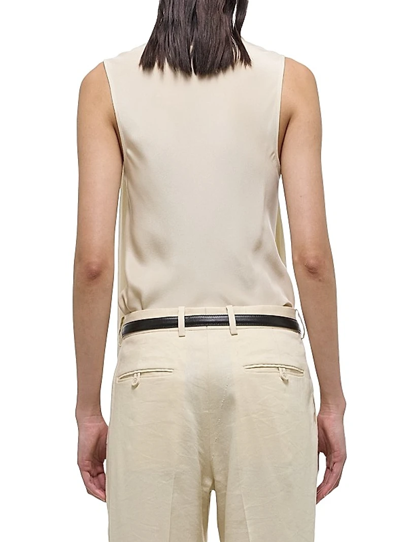 Silk Sleeveless Scarf Top