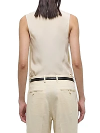 Silk Sleeveless Scarf Top