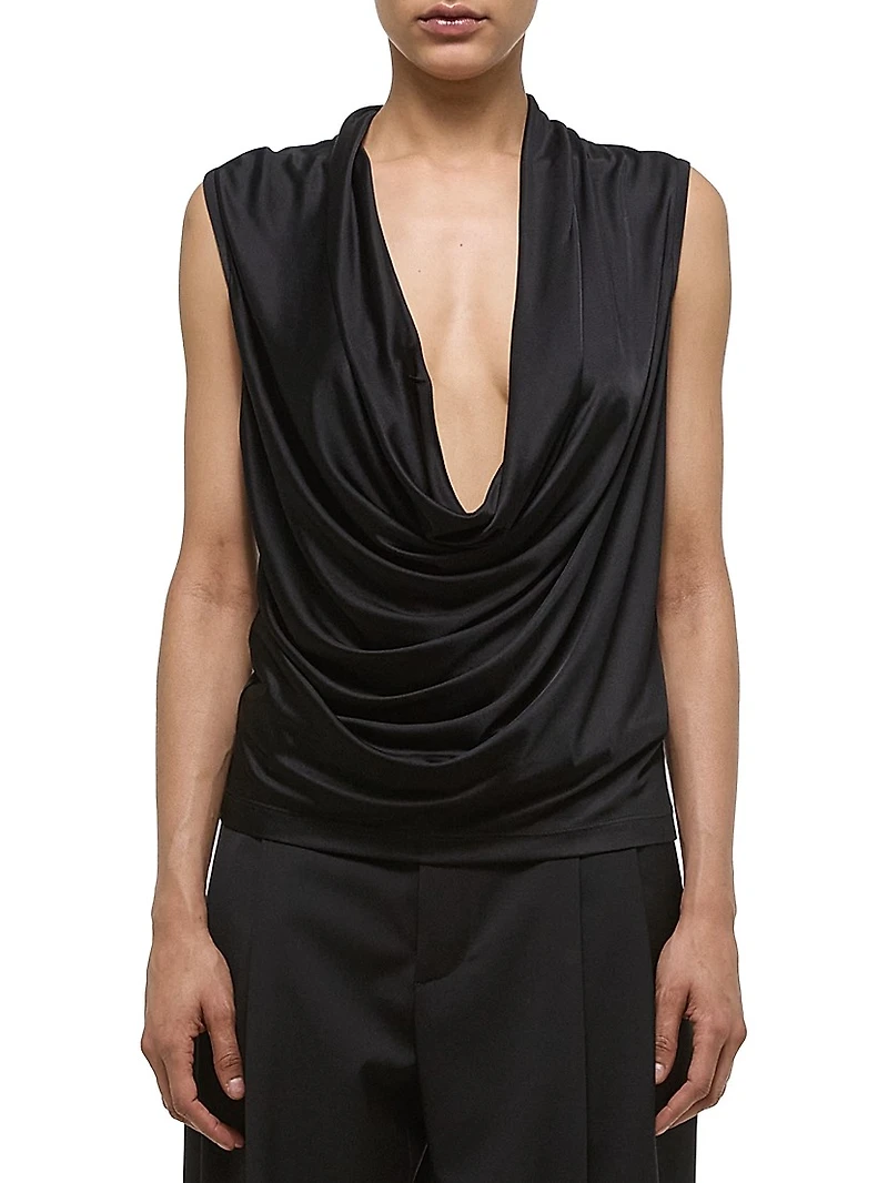 Sleeveless Cowlneck Top