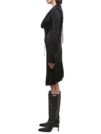 Long-Sleeve Cowlneck Minidress